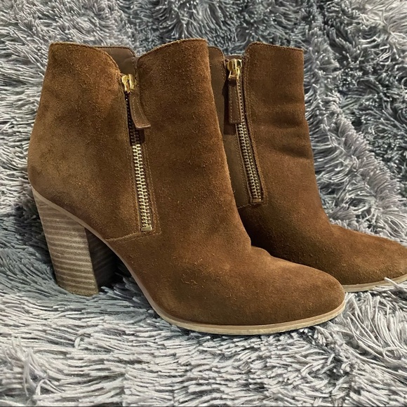 Brown Cognac Michael Kors Heeled Booties - Picture 2 of 6